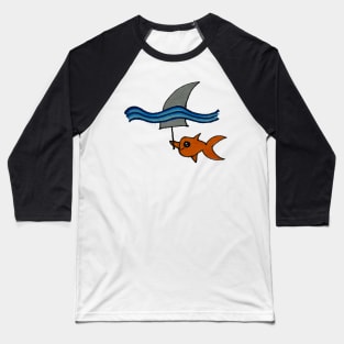 Goldfish swimming with a shark fin Baseball T-Shirt